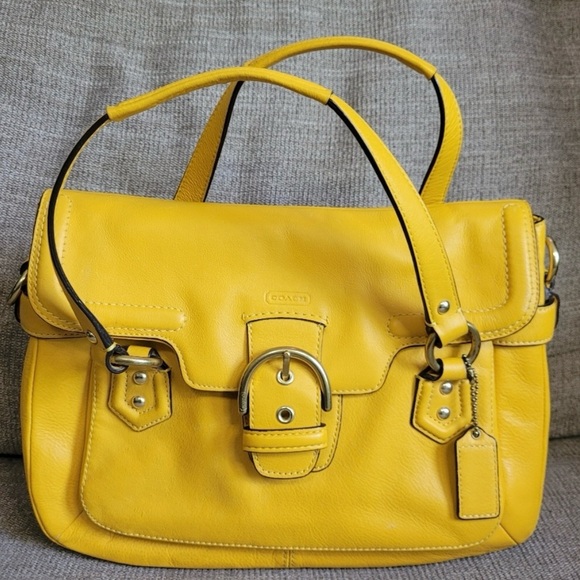 Coach Handbags - Coach Vibrant Yellow Leather Satchel